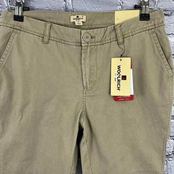 Woolrich Sunday Chino Pants Khaki Size 6 NWT - Picture 2 of 6